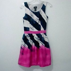 Bionie blue pink white sleeveless dress